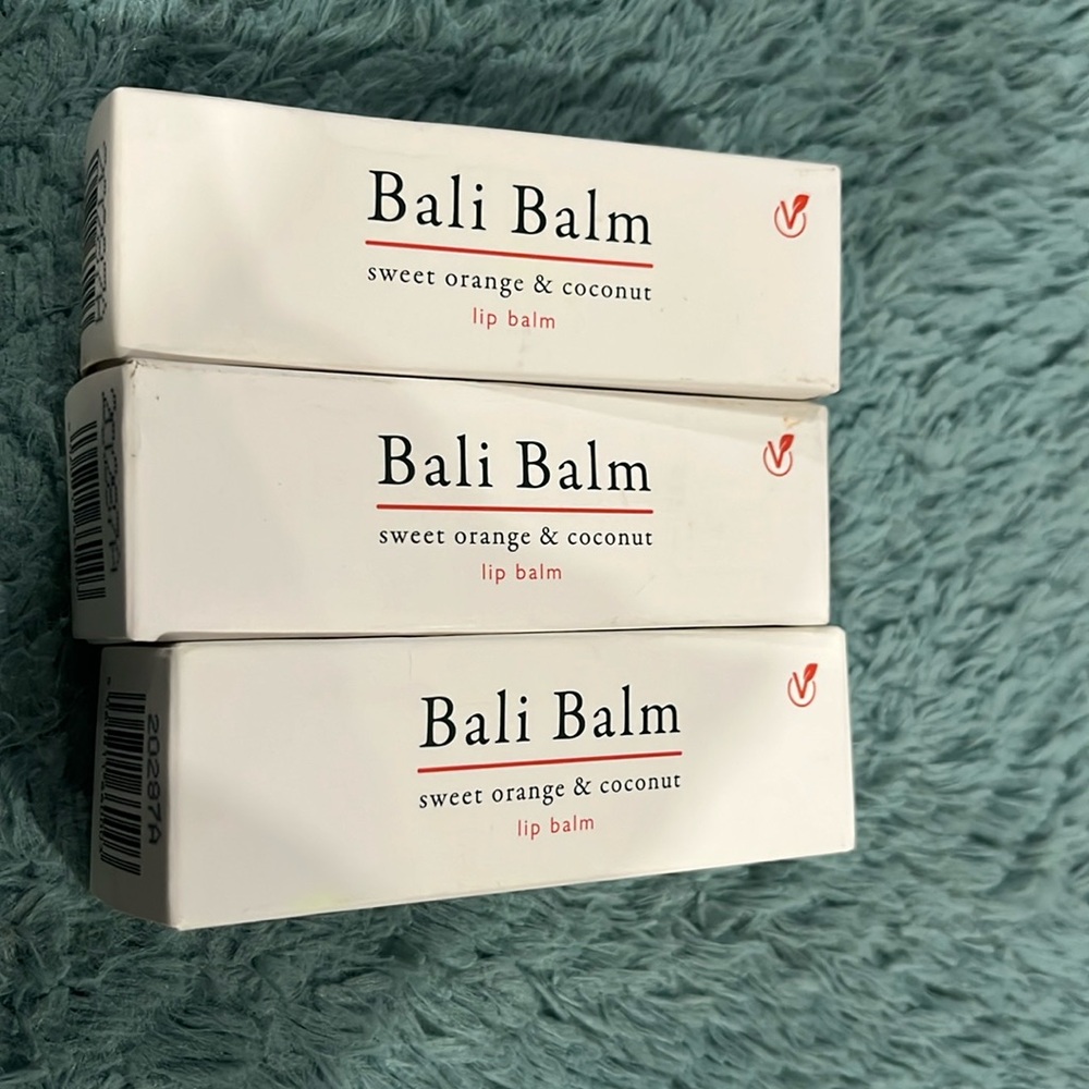 Bali balm in sweet orange & coconut lip balm X 3